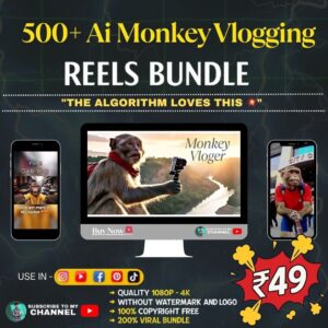 500+ Ai Monkey Vlogging clips Pack