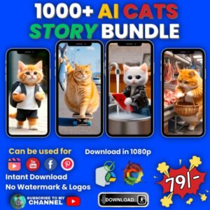 1000+ Viral AI Cat Story Reels Bundle: TikTok, Instagram