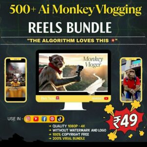 1000+ AI Viral Monkey Vlogging Reels Bundle