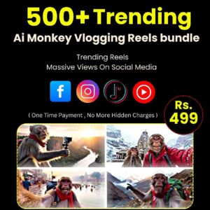 500+ AI Trending Monkey Vlogs Reels – Just Rs.19!|