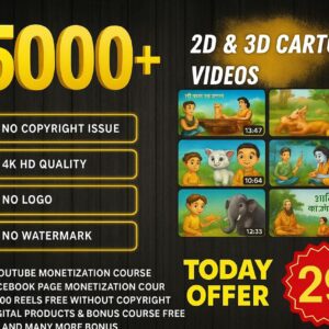 💭Dreaming of YouTube income? Start today with 5K+ cartoon videos 📺✅