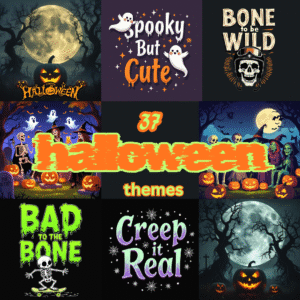 halloween theme digital art & t shirt design