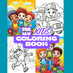 kids in action coloring book