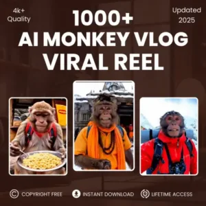 Monkey Vlogging Reels Bundle (500+ Viral Reels) – Funny Animal Reels Pack for Instagram & YouTube Shorts