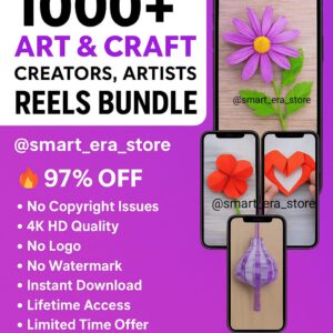1000+ Art & Crafts Reels Bundle – DIY, Handmade, Aesthetic Reels (₹29 Only)